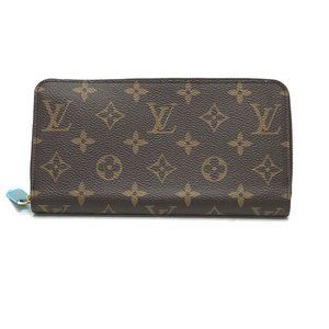 Authentic LOUIS VUITTON Monogram Zippy wallet Zip Around Long Wallet Brown